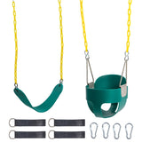 ZUN EVA+ Iron Swing + Hanging basket swing combination Green Baby Swing 82384570