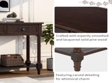 Series Console Table Traditional Design with Two Drawers and Bottom Shelf 73279163