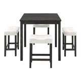 ZUN Dining Table, Bar Table and Chairs Set, 5 Piece Dining Table Set, Industrial Breakfast Table Set, W1781140363