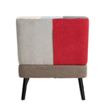 Patchwork Accent Chair, Mid Century Modern Fabric Club Chair for Bedroom Comfy, Colourful Single W561P190124