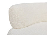 Fuji 360 Swivel Low Barrel Back Accent Chair, Ivory White Boucle B2719P238262
