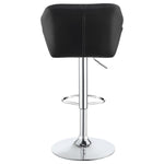 ZUN Chrome and Black Adjustable Bar Stool B062P153527