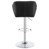 ZUN Chrome and Black Adjustable Bar Stool B062P153527