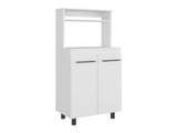 Enderlin Microwave Stand with 3 Shelves, 2 Doors, 4 legs and Cabinet, White B097P474297