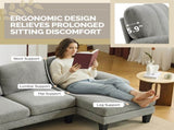 U-Shaped Convertible Sectional Sofa with 2 Short Chaise Lounges, 4-Seater Modular Chenille Fabric 14447518