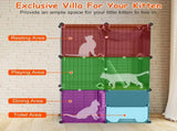 3Tier MultiSpace Cat Enclosure Cage, Indoor Cat Play House with Litter Box Drawer, Reversible 15975338