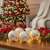 6PCS Set 3.9" Christmas Glass Ball Ornaments Hanging Decorations for Holiday Tree Party Baubles FBA 71096669