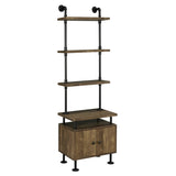 Rustic Oak And Black Side Pier With Open Shelving B062P184599