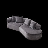 Modern Upholstered Oversized Sectional Sofa, 114-Inch Chenille 4-Seater Extra Deep & Wide Seat W834P236550