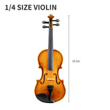 Brand new 1/4 acoustic violin with Hard Case,Violin Bow,Shoulder Rest,Rosin,Extra Strings and 39539088