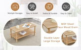 Modern 2-Tier Coffee Table for Living Room Furniture,Rectangular Center Table with Open Storage W3226P279107