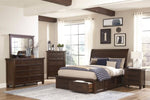 ZUN Classic Bedroom Brown Finish 1pc Chest of Drawers Mango Veneer Wood Transitional Furniture B01151900