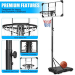 ZUN Basketball Goal Portable Basketball Hoop Indoor Outdoor Basketball Stand 5.6-7ft Adjustable 28in 34035353