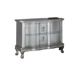 ZUN 2 Drawers Wooden Nightstand in Silver Finish B016P251587