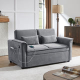 Modern Fabric Convertible Loveseat Sleeper Sofa Couch with Adjustable Backrest, 2 Seater Sofa With W1123P283618