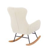 off white teddy fabric rocking chair W58872236