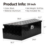 ZUN 39 Inch Aluminum Utility Trailer Tongue Tool Box 5 Bar Tread Trailer Tongue Box Waterproof Under W1239125504