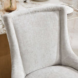 Chenille Dining Chairs, Modern Style with Curved Gold - Plated Legs & Rivet Trim, Upholstered W1143P332684