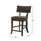 Set of 2 Dining High Chairs with Fabric Upholstery Cushion, Espresso B016P222647