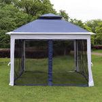 ZUN Outdoor 11x 11Ft Pop Up Gazebo Canopy With Removable Zipper Netting,2-Tier Soft Top Event W419P168164