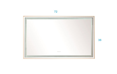 ZUN 72*36 LED Lighted Bathroom Wall Mounted Mirror with High Lumen+Anti-Fog Separately Control W1272111857