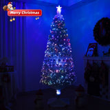 6 FT Pre-lit Christmas Tree, Artificial Fiber Optic Christmas Tree with Lighted Top Star and 220 93226894