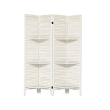 ZUN Room Divider with Shelves, 4 Panel White Room Divider, Room Dividers and Folding Privacy Screens, 19192899