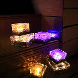 ZUN Outdoor Solar Lights for Charming Yard Glow / set of 6,Ice Brick Light 98025252