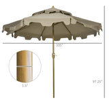 ZUN Outdoor beach umbrella （Prohibited by WalMart） 71130969