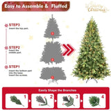 Artificial 4ft Green Christmas Tree with 636 PE/PVC Mixed Branch Tips, 200 UL warm white led, memory 83928227