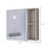 Minsk Medicine Cabinet, Mirror, Two External Shelves, Single Door Cabinet, Three Interior Shelves B128P148750