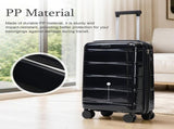 20 Inch Glossy PP Carry-On Suitcase with Iron Telescopic Handle, Spinner Wheels & Combination Lock, W2787P534093