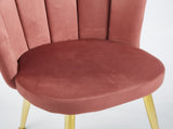 Modern PINK dining chair with iron tube golden color legs, velvet and comfortable W234P256810