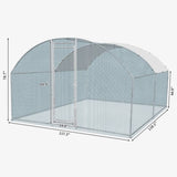 10 x 10 ft Large Metal Chicken Coop, Walk-in Poultry Cage Chicken Hen Run House with Waterproof 27105050
