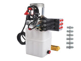 12V DC 6 Quart Hydraulic Pump 6 Way Double Acting Hydraulic Power Unit for Dump Trailer, Scissor 81919656
