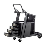 ZUN 2-Tier 4 Drawers Welding Cart, Welder Cart with 265LBS Static Weight Capacity, 360&deg; Swivel Wheels, W1422P160702