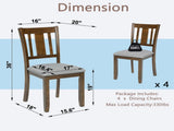 Wooden Dining Chairs Set of 4, Kitchen Chair with Padded Seat, Upholstered Side Chair for Dining 39830462