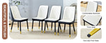 ZUN Modern Two-Tone PU Dining Chairs - White and spliced chairs With Gold Decorated Legs.White and W1151P217981