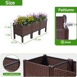 47.2x15.7x19.6in Raised Garden Beds Outdoor, Polypropylene Planter Boxes Outdoor for Vegetables, W3101P314485