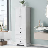 ZUN Storage Cabinet with 2 Doors and 4 Drawers for Bathroom, Office, Adjustable Shelf, MDF Board with 04632188