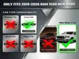 Running Boards Compatible with 2019-2026 Dodge Ram 1500 New Body Crew Cab, 6 inch Two-Stair Side W3611P453312