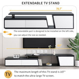 U-Can Modern, Minimalist Rectangle Extendable TV Stand, TV Cabinet with 2 Drawers and 1 Cabinet for WF311369AAB