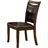 ZUN Transitional Dining Room Side Chairs Set of 2 Chairs only Dark Cherry / Espresso Padded Leatherette B01152300