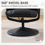 011-Massage Recliner Chair with Ottoman, 360&deg Swivel PU Leather Reclining Chair with Wrapped Base, 5 W2636P262429