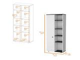 White and Black 1-Door Multistorage Kitchen Pantry B062P175070