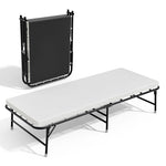 ZUN Rollaway Bed, 75" Folding Bed Sturdy Metal Frame Folding Guest Bed with Memory Foam Mattress 01265266