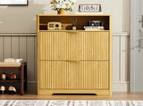 Shoe Cabinet Storage for Entryway Hidden Shoes Storage Cabinet with 2 Flip Drawers, Tall Free 93842806