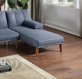 Navy Color Polyfiber Adjustable Chaise Bed Living Room Solid wood Legs Plush Couch HS00F8518-ID-AHD