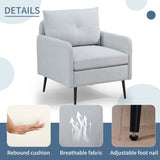 Accent Chair With Metal Black Legs,Comfy Chenille Club Fabric Armchair,Single Sofa Chair for Living W3042P262914