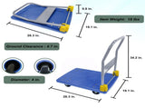 Foldable Platform Push Hand Truck Cart, 440 lbs. Weight Capacity, 2 Swivel Brake Wheels W2916P210397
